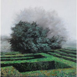 Dimineața în grădină 1 - pictură în ulei pe pânză, artist Cristian Porumb