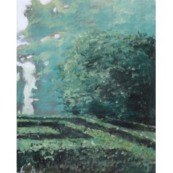 Dimineața în grădină 2 - pictură în ulei pe pânză, artist Cristian Porumb