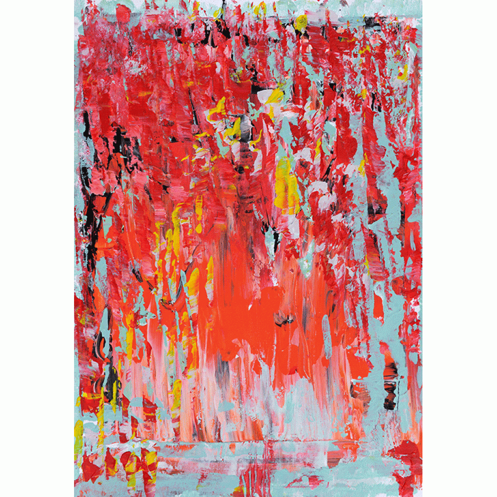 Roșu - pictură în acrilic pe hartie, artist Cristina Marian