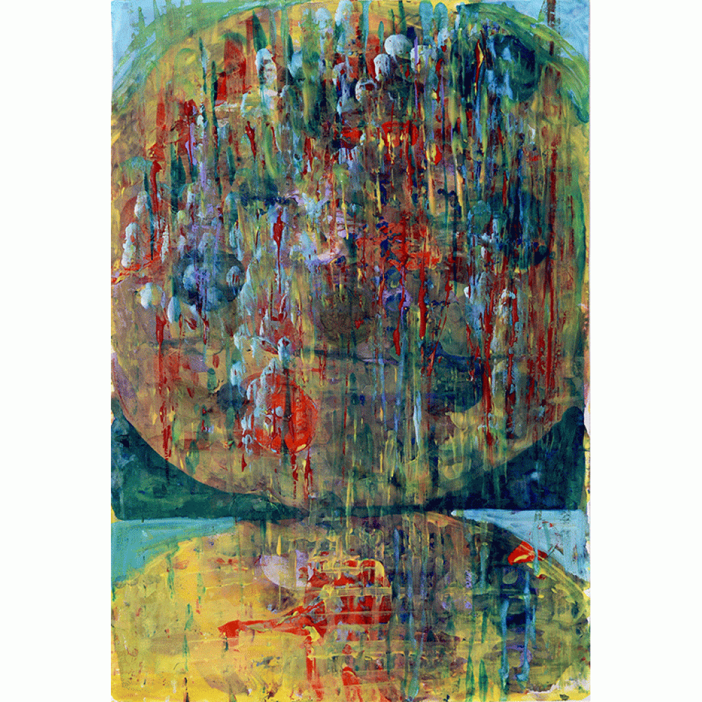 Entropic gravity Cerc și elipsă II - pictură în acrilic pe hartie, artist Cristina Marian