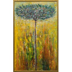 Arbore Jonathan Tame - pictură în ulei pe pânză, foiță aur, artist Iurie Cojocaru