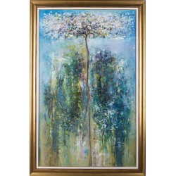 Copac în floare - pictură în ulei pe pânză, artist Iurie Cojocaru