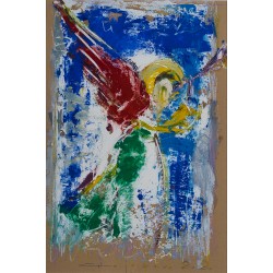 Înger în lumină - pictură în ulei pe carton, artist Iurie Cojocaru