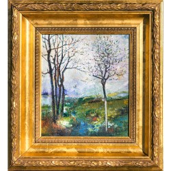 Peisaj de primăvară - pictură în ulei pe pânză, artist Iurie Cojocaru