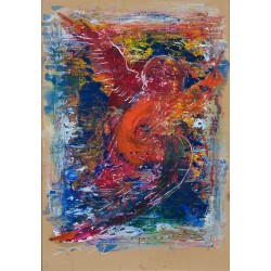 Îngerul Gabriel - pictură în ulei pe carton, artist Iurie Cojocaru