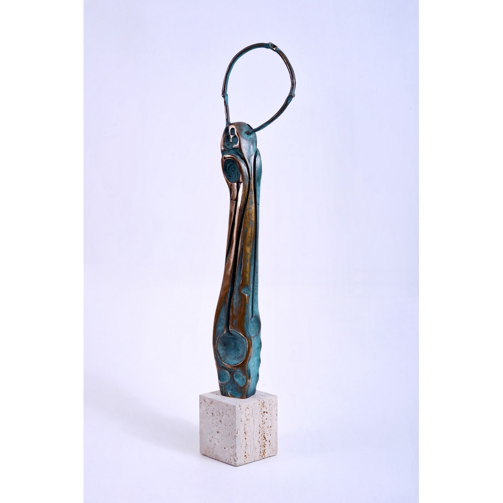 Ascet IV - sculptură în bronz, artist Liviu Bumbu