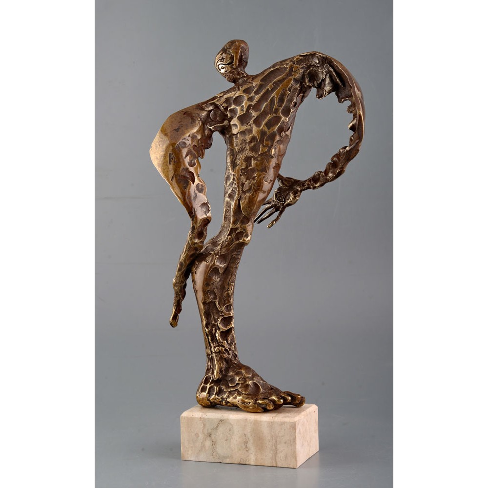 Lupta - sculptură în bronz, artist Liviu Bumbu
