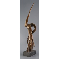 Rănit - sculptură în bronz, artist Liviu Bumbu