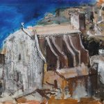 Case la Mediterană 2 – tehnică mixtă, artist Cristian Porumb – Cristian Porumb – O Galerie de Artă