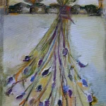 Ipostaze rurale I, pictură în ulei de KATALIN JULIA HAJDU, 100 × 40 cm