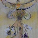 Ipostaze rurale II, pictură în ulei de KATALIN JULIA HAJDU, 100 × 40 cm