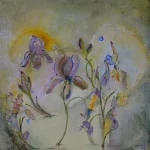 Iris for Van Gogh, pictură în ulei de KATALIN JULIA HAJDU, 60 × 60 cm