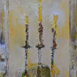 Meditație, pictură în ulei de KATALIN JULIA HAJDU, 100 × 40 cm