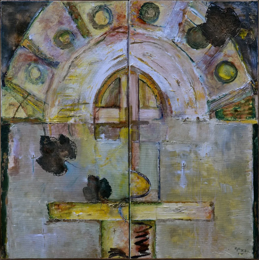 Visare, pictură în ulei de KATALIN JULIA HAJDU, 100 × 100 cm