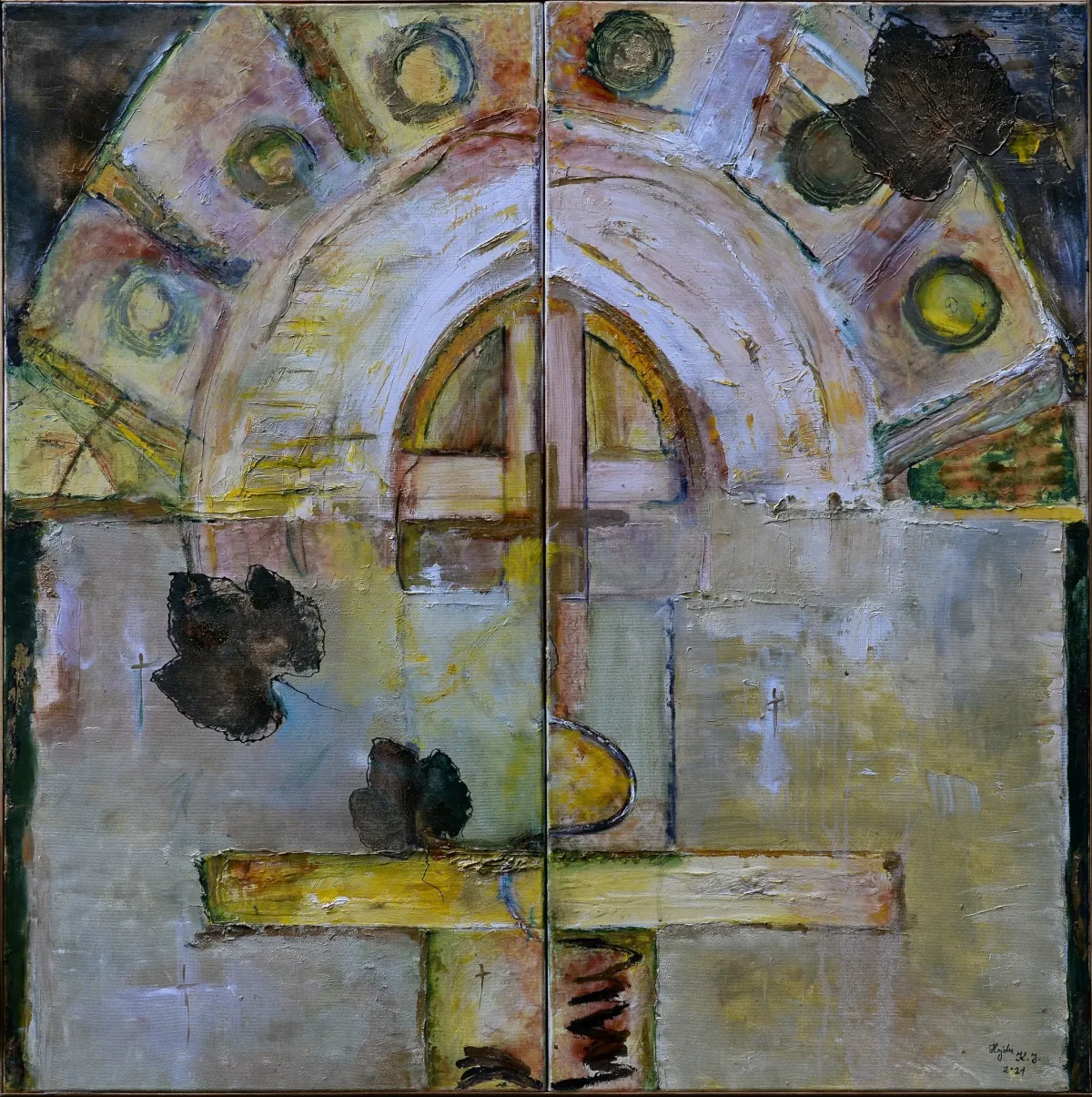 Visare, pictură în ulei de KATALIN JULIA HAJDU, 100 × 100 cm